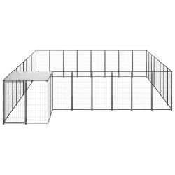 vidaXL Perrera negra 20,57 m² acero  