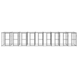 vidaXL Perrera de exterior de acero con techo 21,78 m²