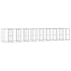 vidaXL Perrera de exterior de acero galvanizado 21,78 m²