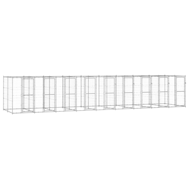 vidaXL Perrera de exterior de acero galvanizado 21,78 m² vidaXL Perrera de exterior de acero galvanizado 21,78 m²