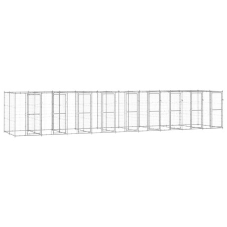 vidaXL Perrera de exterior de acero galvanizado 21,78 m²