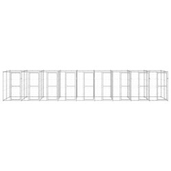 vidaXL Perrera de exterior de acero galvanizado 21,78 m²