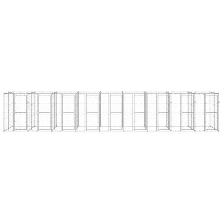 vidaXL Perrera de exterior de acero galvanizado 21,78 m²