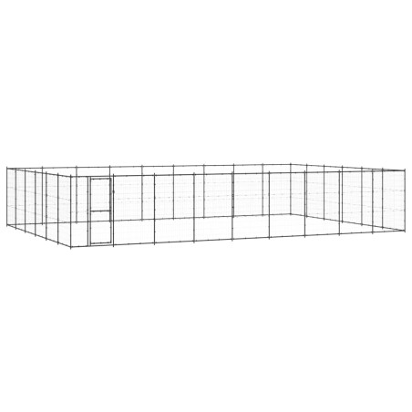 vidaXL Perrera de exterior de acero 65,34 m²