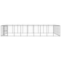 vidaXL Perrera de exterior de acero 65,34 m²
