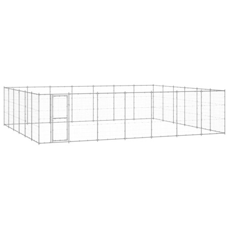 vidaXL Perrera de exterior de acero galvanizado 50,82 m²