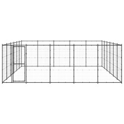 vidaXL Perrera de exterior de acero 36,3 m²