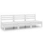 vidaXL Juego de muebles de jardín 3 piezas madera maciza pino blanco