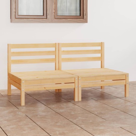 vidaXL Sofá de jardín 2 plazas madera maciza pino