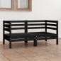 vidaXL Sofá de jardín 2 plazas madera maciza de pino negro vidaXL Sofá de jardín 2 plazas madera maciza de pino negro