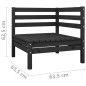 vidaXL Sofá de jardín 2 plazas madera maciza de pino negro vidaXL Sofá de jardín 2 plazas madera maciza de pino negro