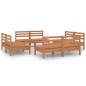 vidaXL Juego de muebles jardín 8 pzas madera maciza pino marrón miel vidaXL Juego de muebles jardín 8 pzas madera maciza pino marrón miel