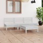 vidaXL Juego de muebles de jardín 4 piezas madera maciza pino blanco vidaXL Juego de muebles de jardín 4 piezas madera maciza pino blanco