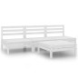 vidaXL Juego de muebles de jardín 4 piezas madera maciza pino blanco vidaXL Juego de muebles de jardín 4 piezas madera maciza pino blanco