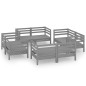 vidaXL Juego de muebles de jardín 8 piezas madera maciza de pino gris vidaXL Juego de muebles de jardín 8 piezas madera maciza de pino gris