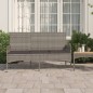 vidaXL Banco de jardín de 3 plazas con cojines ratán sintético gris vidaXL Banco de jardín de 3 plazas con cojines ratán sintético gris
