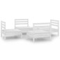 vidaXL Juego de muebles de jardín 4 pzas madera maciza de pino blanco vidaXL Juego de muebles de jardín 4 pzas madera maciza de pino blanco