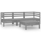 vidaXL Juego de muebles de jardín 4 piezas madera maciza de pino gris vidaXL Juego de muebles de jardín 4 piezas madera maciza de pino gris