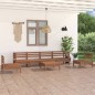 vidaXL Juego muebles de jardín 7 pzas madera maciza pino marrón miel vidaXL Juego muebles de jardín 7 pzas madera maciza pino marrón miel