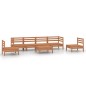vidaXL Juego muebles de jardín 7 pzas madera maciza pino marrón miel vidaXL Juego muebles de jardín 7 pzas madera maciza pino marrón miel