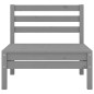 vidaXL Juego de muebles de jardín 7 piezas madera maciza de pino gris