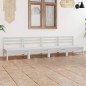 vidaXL Juego de muebles de jardín 4 pzas madera maciza de pino blanco vidaXL Juego de muebles de jardín 4 pzas madera maciza de pino blanco