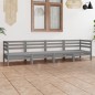 vidaXL Juego de muebles de jardín 4 piezas madera maciza de pino gris vidaXL Juego de muebles de jardín 4 piezas madera maciza de pino gris