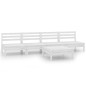 vidaXL Juego de muebles de jardín 5 pzas madera maciza de pino blanco vidaXL Juego de muebles de jardín 5 pzas madera maciza de pino blanco