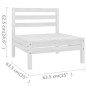 vidaXL Juego de muebles de jardín 5 pzas madera maciza de pino blanco vidaXL Juego de muebles de jardín 5 pzas madera maciza de pino blanco