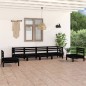 vidaXL Juego de muebles de jardín 6 pzas madera de pino maciza negro vidaXL Juego de muebles de jardín 6 pzas madera de pino maciza negro