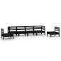 vidaXL Juego de muebles de jardín 6 pzas madera de pino maciza negro vidaXL Juego de muebles de jardín 6 pzas madera de pino maciza negro