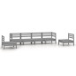 vidaXL Juego de muebles de jardín 6 piezas madera maciza de pino gris vidaXL Juego de muebles de jardín 6 piezas madera maciza de pino gris