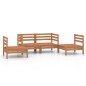 vidaXL Juego muebles de jardín 4 pzas madera maciza pino marrón miel vidaXL Juego muebles de jardín 4 pzas madera maciza pino marrón miel