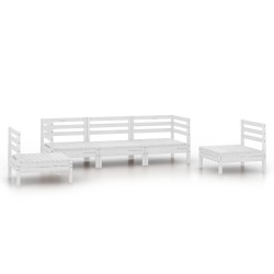 vidaXL Juego de muebles de jardín 5 piezas madera maciza pino blanco
