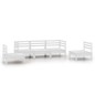 vidaXL Juego de muebles de jardín 5 piezas madera maciza pino blanco vidaXL Juego de muebles de jardín 5 piezas madera maciza pino blanco