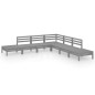 vidaXL Juego de muebles de jardín 7 piezas madera maciza de pino gris