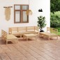 vidaXL Juego de muebles de jardín 8 piezas madera maciza de pino