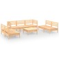 vidaXL Juego de muebles de jardín 8 piezas madera maciza de pino