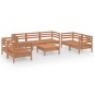 vidaXL Juego muebles de jardín 8 pzas madera maciza pino marrón miel