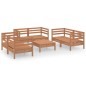 vidaXL Juego muebles de jardín 7 pzas madera maciza pino marrón miel vidaXL Juego muebles de jardín 7 pzas madera maciza pino marrón miel