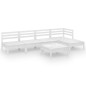 vidaXL Juego de muebles de jardín 6 piezas madera maciza pino blanco vidaXL Juego de muebles de jardín 6 piezas madera maciza pino blanco