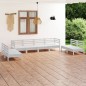 vidaXL Juego de muebles de jardín 8 piezas madera maciza pino blanco vidaXL Juego de muebles de jardín 8 piezas madera maciza pino blanco