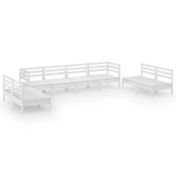 vidaXL Juego de muebles de jardín 8 piezas madera maciza pino blanco