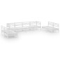 vidaXL Juego de muebles de jardín 8 piezas madera maciza pino blanco vidaXL Juego de muebles de jardín 8 piezas madera maciza pino blanco