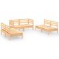 vidaXL Juego de muebles de jardín 6 piezas madera maciza de pino vidaXL Juego de muebles de jardín 6 piezas madera maciza de pino