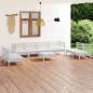 vidaXL Juego de muebles de jardín 9 piezas madera maciza pino blanco vidaXL Juego de muebles de jardín 9 piezas madera maciza pino blanco