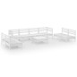 vidaXL Juego de muebles de jardín 9 piezas madera maciza pino blanco vidaXL Juego de muebles de jardín 9 piezas madera maciza pino blanco
