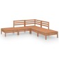 vidaXL Juego muebles de jardín 5 pzas madera maciza pino marrón miel