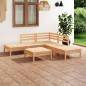 vidaXL Juego de muebles de jardín 6 piezas madera maciza pino vidaXL Juego de muebles de jardín 6 piezas madera maciza pino