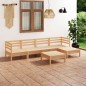 vidaXL Juego de muebles de jardín 6 piezas madera pino maciza gris vidaXL Juego de muebles de jardín 6 piezas madera pino maciza gris